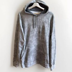 Mens Adidas Logo Hooded Sweatshirt Lightweight Gray Camo Size Large